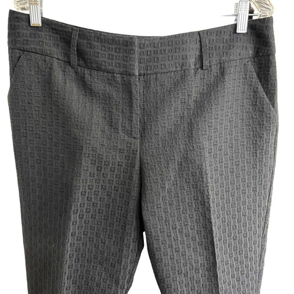 Dana Buchman Black Pants Ankle Button Details Textured Squares Sz 14 New W/ Tags - Picture 3 of 10